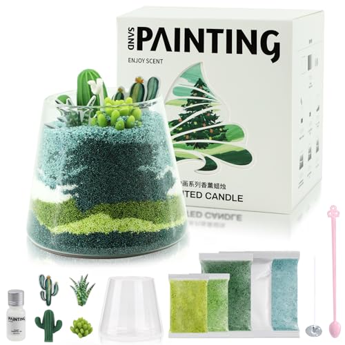 HA BIN DIY Sandkunst Kerze Bastelset – kerzensand mit docht und duft Set mit Sojawachs, Dochten, Duftöl & hitzebeständigem Glas – Kreatives Geschenk für Geburtstag, Weihnachten & Deko von HA BIN
