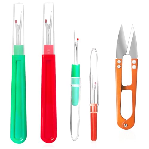 HAALII Nähen Naht Ripper Werkzeug, Naht Ripper und Fadenentferner Kit, Stichentferner und Fadenschneider mit 2Bigg 2Small Naht Ripper, 1 Nähen Trimmen Schere Nipper Werkzeug für Faden entfernen von HAALII