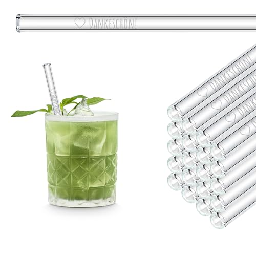 Dankeschön! 50x gravierte Glasstrohhalme - Gastgeschenk für Hochzeitsgäste 15 cm Herz Outline Dankeschön! 50x gravierte Glasstrohhalme - Gastgeschenk für Hochzeitsgäste 15 cm Herz Outline von HÅLM
