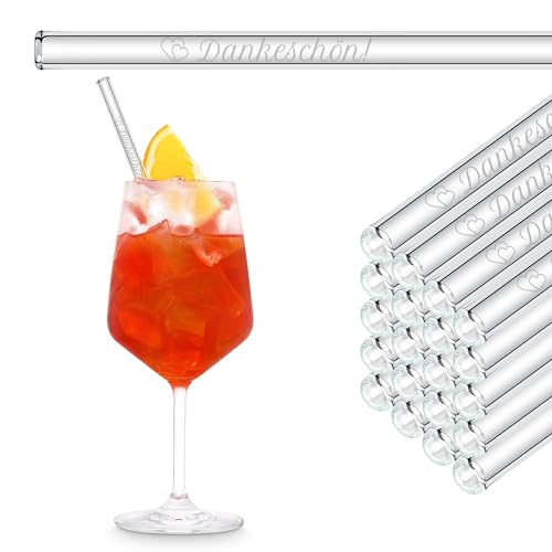 Dankeschön! 50x gravierte Glasstrohhalme - Gastgeschenk für Hochzeitsgäste 20 cm Zwei Herzen Dankeschön! 50x gravierte Glasstrohhalme - Gastgeschenk für Hochzeitsgäste 20 cm Zwei Herzen von HÅLM