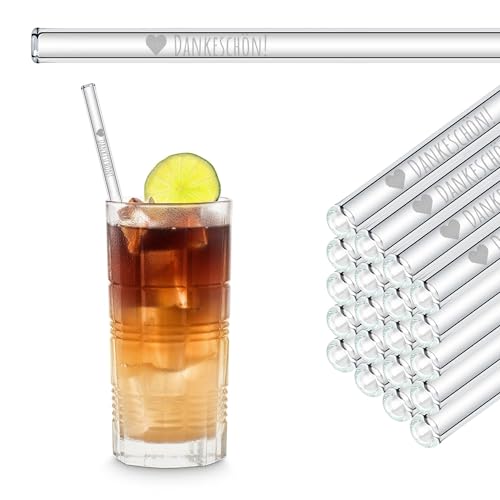 Dankeschön! 50x gravierte Glasstrohhalme - Gastgeschenk für Hochzeitsgäste 23 cm Ein Herz Dankeschön! 50x gravierte Glasstrohhalme - Gastgeschenk für Hochzeitsgäste 23 cm Ein Herz von HÅLM