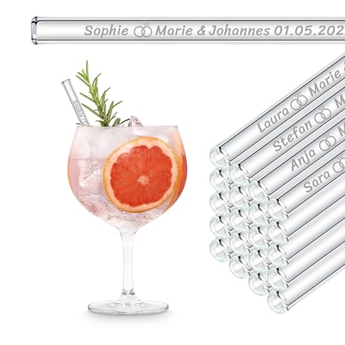 HALM 50x Personalisierte Gastgeschenke perfekt für Hochzeit - gravierte Glasstrohhalme mit Gästennamen, stilvolle Hochzeitsgastgeschenke HALM 50x Personalisierte Gastgeschenke perfekt für Hochzeit - gravierte Glasstrohhalme mit Gästennamen, stilvolle Hochzeitsgastgeschenke von HÅLM