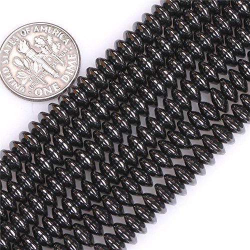 HAAMIIQII 110pcs 10mm Natürliche Schwarze Hämatit Lose Edelstein Perlen Rondelle Form Abstandsstein Perlen für Schmuck Herstellung DIY Armband Halskette von HAAMIIQII