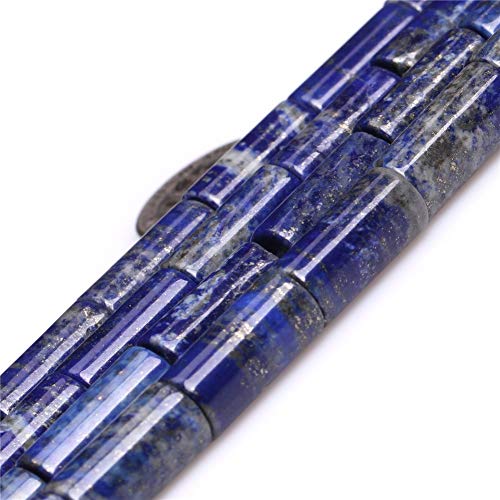 HAAMIIQII 28pcs 4x13mm Natürliche Lapis Lazuli Perlen Säule Zylinder Tube Lose Edelstein Perlen für Schmuck Herstellung DIY Armband Halskette von HAAMIIQII