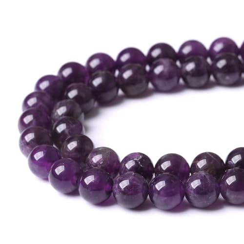 HAAMIIQII 35pcs 10mm Natürliche Amethyst Perlen Kristallquarz Runde Lose Edelstein Perlen für Schmuck Herstellung DIY Armband Halskette von HAAMIIQII