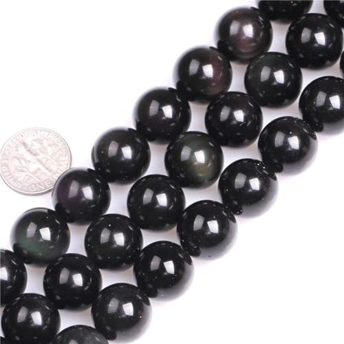 HAAMIIQII 35pcs 10mm natürliche schwarze Obsidian Perlen Runde lose Edelstein Perlen für Schmuck Herstellung DIY Armband Halskette HAAMIIQII 35pcs 10mm natürliche schwarze Obsidian Perlen Runde lose Edelstein Perlen für Schmuck Herstellung DIY Armband Halskette von HAAMIIQII