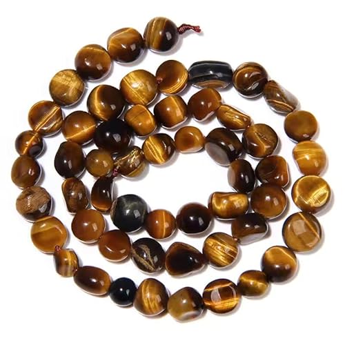 HAAMIIQII 45pcs 5-8mm Natürliche Gelbe Tiger Auge Stein Perlen Unregelmäßige Freeform Tumbled Lose Edelstein Perlen für Schmuck Herstellung DIY Armbänder Halsketten Ohrringe von HAAMIIQII