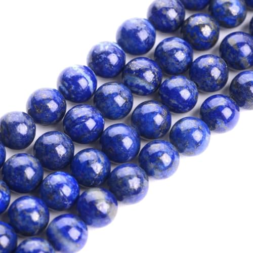 HAAMIIQII 45pcs 8mm Lapis Lazuli Perlen Runde Lose Edelstein Perlen für Schmuck Herstellung DIY Armband Halskette von HAAMIIQII