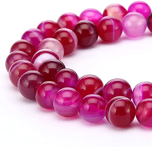 HAAMIIQII 45pcs 8mm Natürliche Fuchsia Banded Achat Perlen Runde Lose Edelstein Perlen für Schmuck Herstellung DIY Armband Halskette HAAMIIQII 45pcs 8mm Natürliche Fuchsia Banded Achat Perlen Runde Lose Edelstein Perlen für Schmuck Herstellung DIY Armband Halskette von HAAMIIQII