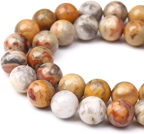 HAAMIIQII 45pcs 8mm Natürliche Gelbe Verrückte Spitze Achat Perlen Runde Lose Edelstein Perlen für Schmuck Herstellung DIY Armband Halskette HAAMIIQII 45pcs 8mm Natürliche Gelbe Verrückte Spitze Achat Perlen Runde Lose Edelstein Perlen für Schmuck Herstellung DIY Armband Halskette von HAAMIIQII