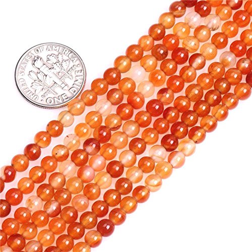 HAAMIIQII 45pcs 8mm Natürliche Karneol Perlen Runde Lose Edelstein Perlen für Schmuck Herstellung DIY Armband Halskette von HAAMIIQII
