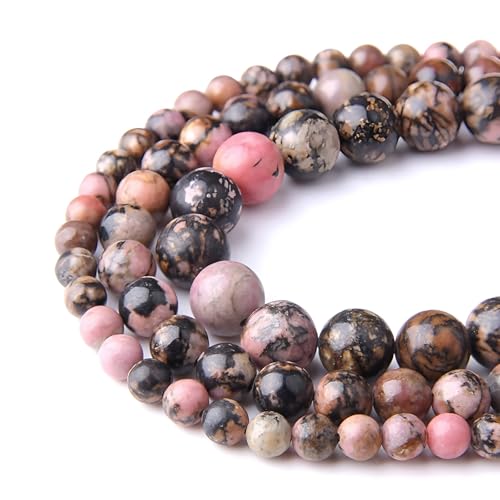 HAAMIIQII 45pcs 8mm Natürliche Rhodonit Perlen Runde Lose Edelstein Perlen für Schmuck Herstellung DIY Armband Halskette HAAMIIQII 45pcs 8mm Natürliche Rhodonit Perlen Runde Lose Edelstein Perlen für Schmuck Herstellung DIY Armband Halskette von HAAMIIQII