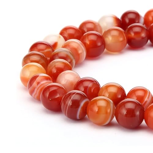 HAAMIIQII 45pcs 8mm Natürliche Rot Banded Karneol Perlen Runde Lose Edelstein Perlen für Schmuck Herstellung DIY Armband Halskette HAAMIIQII 45pcs 8mm Natürliche Rot Banded Karneol Perlen Runde Lose Edelstein Perlen für Schmuck Herstellung DIY Armband Halskette von HAAMIIQII