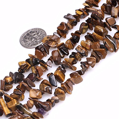 HAAMIIQII 5-8mm Natürliche Tiger Eye Chips Perlen Unregelmäßige Chip Steine Lose Edelstein Perlen für Schmuck Making Strang 80 cm von HAAMIIQII