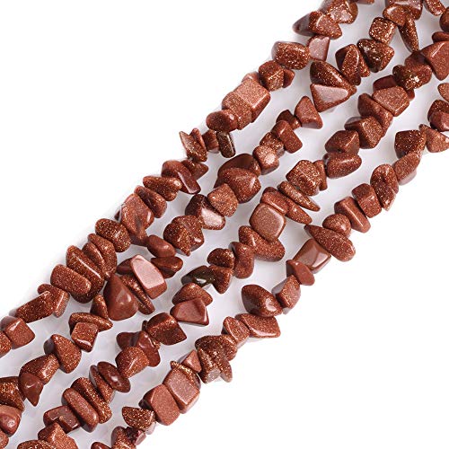 HAAMIIQII 5-8mm Naturgold Sandstein Chips Perlen Unregelmäßige Chip Steine Lose Edelstein Perlen Energie Heilung Perlen für Schmuck Making Strand 80 cm von HAAMIIQII