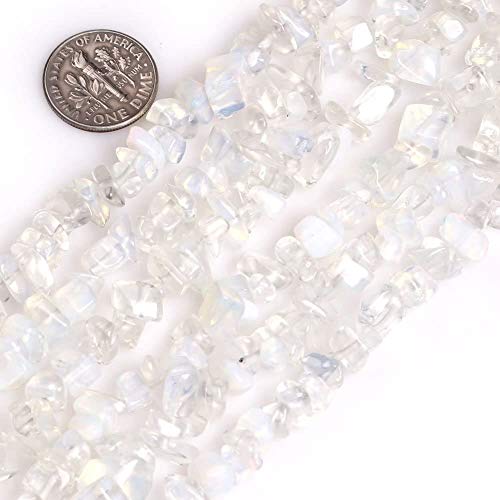 HAAMIIQII 5-8mm Opalit Chips Perlen Unregelmäßige Chip Steine Lose Edelstein Perlen Energie Heilung Perlen für Schmuck Making Strand 80 cm von HAAMIIQII