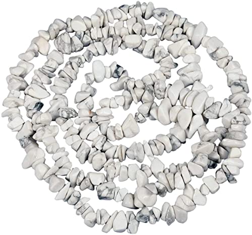 HAAMIIQII 5-8mm natürliche weiße Howlit Chips Perlen Unregelmäßige Chip Steine Lose Edelstein Perlen für Schmuck Making Strang 80 cm von HAAMIIQII