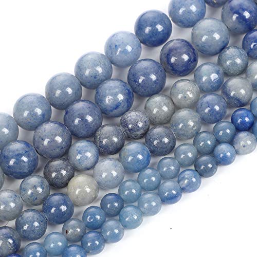 HAAMIIQII 60 Stück natürliche blaue Aventurin-Perlen, rund, lose Edelsteinperlen für Schmuckherstellung, DIY, Armband, Halskette, 60 Stück HAAMIIQII 60 Stück natürliche blaue Aventurin-Perlen, rund, lose Edelsteinperlen für Schmuckherstellung, DIY, Armband, Halskette, 60 Stück von HAAMIIQII