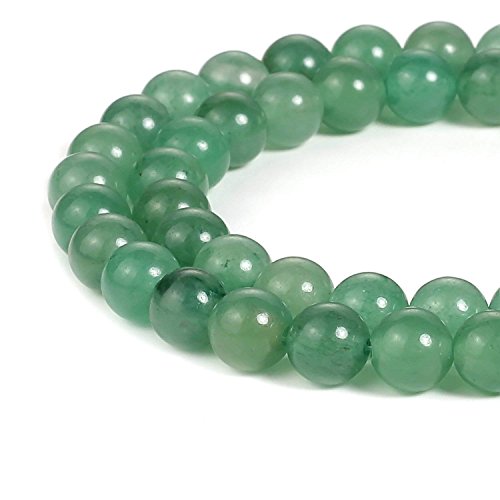 HAAMIIQII 60pcs 6mm natürliche grüne Aventurin Perlen Runde lose Edelstein Perlen für Schmuck Herstellung DIY Armband Halskette von HAAMIIQII