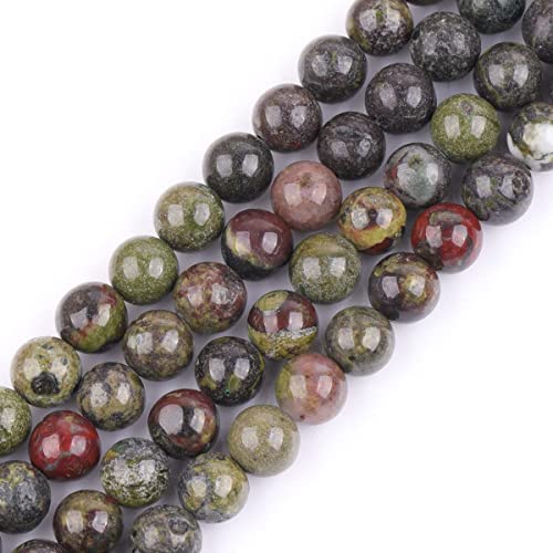 HAAMIIQII Natürliche Drachenblut-Jaspisperlen, rund, lose Edelsteinperlen für Schmuckherstellung, Armband, Halskette, 4 mm, 90 Stück von HAAMIIQII