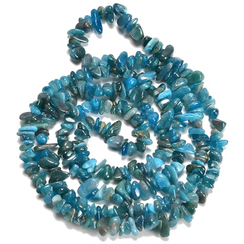 HAAMIIQII Natürliche blaue Apa-Perlen, 5–8 mm, unregelmäßig, echte Freiform, lose Edelsteinperlen, Energie-Heilperlen für Schmuckherstellung, Strang, 76,2 cm HAAMIIQII Natürliche blaue Apa-Perlen, 5–8 mm, unregelmäßig, echte Freiform, lose Edelsteinperlen, Energie-Heilperlen für Schmuckherstellung, Strang, 76,2 cm von HAAMIIQII