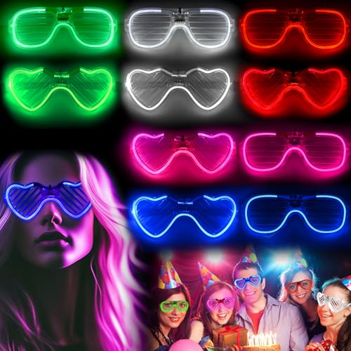 HAASIKI 10 Stück Neonbrillen – LED-Brille, Partyzubehör, Partybrille, 5 Farben, leuchtende Gläser für Geburtstag, Weihnachten, Konzert, leuchtende Spielzeuge, leuchtet im Dunkeln, HAASIKI 10 Stück Neonbrillen – LED-Brille, Partyzubehör, Partybrille, 5 Farben, leuchtende Gläser für Geburtstag, Weihnachten, Konzert, leuchtende Spielzeuge, leuchtet im Dunkeln, von HAASIKI