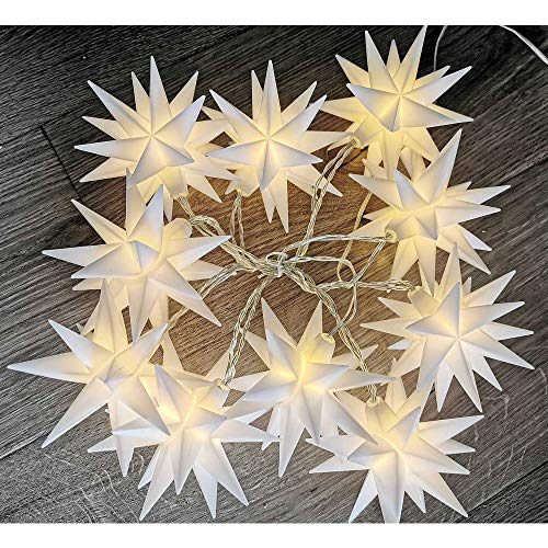 HAB & GUT 3D Stern Lichterkette 630 cm - mit Netzstecker - Lichterkette mit 10 beleuchteten 3D Sternen warm Weiss - Weihnachts Lichterkette Fenster Dekoration Strom betrieben für Innen HAB & GUT 3D Stern Lichterkette 630 cm - mit Netzstecker - Lichterkette mit 10 beleuchteten 3D Sternen warm Weiss - Weihnachts Lichterkette Fenster Dekoration Strom betrieben für Innen von HAB & GUT