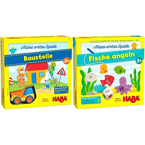 HABA 305211 - Meine ersten Spiele – Baustelle & 4983 - Meine ersten Spiele Fische Angeln, spannendes Angelspiel mit bunten Holzfiguren HABA 305211 - Meine ersten Spiele – Baustelle & 4983 - Meine ersten Spiele Fische Angeln, spannendes Angelspiel mit bunten Holzfiguren von HABA
