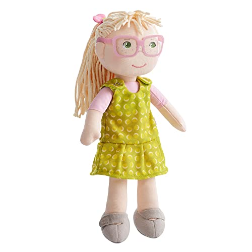 HABA 306529 - Puppe Leonore - Stoffpuppe mit abnehmbarer Brille für Kinder ab 18 Monaten zum Spielen und Kuscheln aus weichen Materialien - Größe: 30 cm von HABA