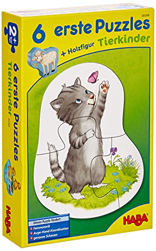HABA Puzzle Tierkinder – 6 erste Puzzles ab 2 Jahren mit großen Teilen – Fördert Feinmotorik & Tiererkennung – Mit Holzfigur zum freien Spiel – 1303309001 HABA Puzzle Tierkinder – 6 erste Puzzles ab 2 Jahren mit großen Teilen – Fördert Feinmotorik & Tiererkennung – Mit Holzfigur zum freien Spiel – 1303309001 von HABA