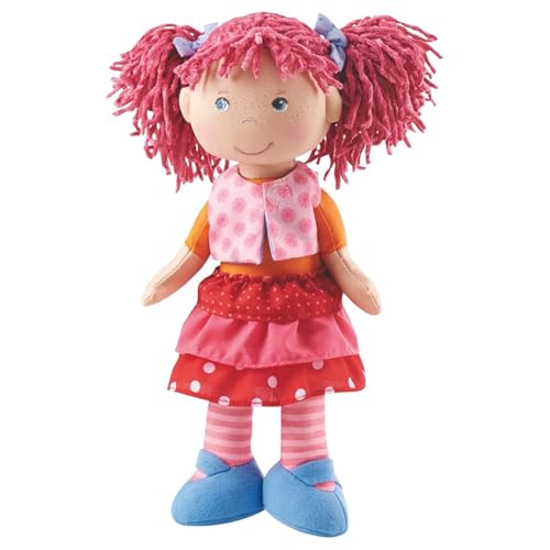 Haba 302842 - Puppe Lilli-Lou, süße Weich- und Stoffpuppe ab 18 Monaten, mit Kleidung und Haaren, 30 cm von HABA