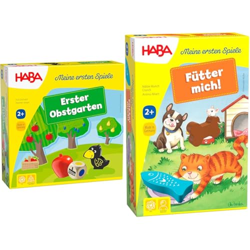 Haba 4655 - Meine ersten Spiele Erster Obstgarten & 305473 - Meine ersten Spiele – Fütter Mich! Zuordnungsspiel ab 2 Jahren für 1 – 5 Spieler mit 5 Holzfiguren zum Thema Haustiere, Spieldauer 5 min Haba 4655 - Meine ersten Spiele Erster Obstgarten & 305473 - Meine ersten Spiele – Fütter Mich! Zuordnungsspiel ab 2 Jahren für 1 – 5 Spieler mit 5 Holzfiguren zum Thema Haustiere, Spieldauer 5 min von HABA