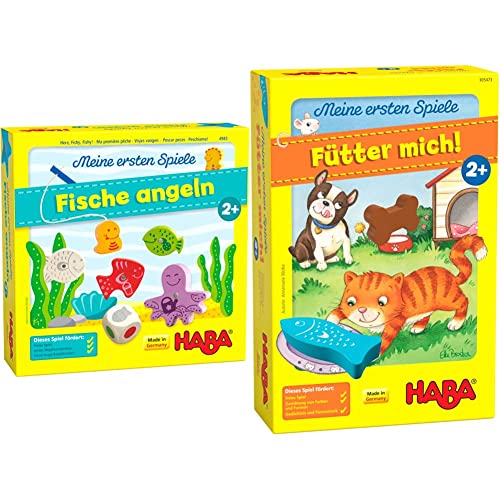 Haba 4983 - Meine ersten Spiele Fische Angeln, ab 2 Jahren & 305473 - Meine ersten Spiele – Fütter Mich! Zuordnungsspiel ab 2 Jahren für 1–5 Spieler mit 5 Holzfiguren zum Thema Haustiere, 5 min Haba 4983 - Meine ersten Spiele Fische Angeln, ab 2 Jahren & 305473 - Meine ersten Spiele – Fütter Mich! Zuordnungsspiel ab 2 Jahren für 1–5 Spieler mit 5 Holzfiguren zum Thema Haustiere, 5 min von HABA