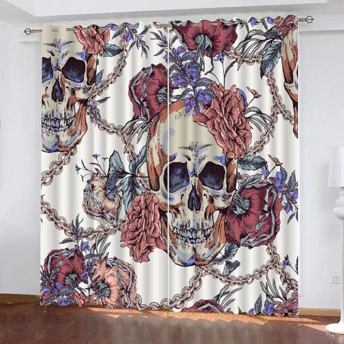 HABEAT 3D Gotisch Vorhang Abdunkelnde Blumen Polyester Vorhänge mit ösen 2er Set Gardinen Blickdicht Verdunkelungs Geräuschreduzierung für Schlafzimmer Wohnzimmer B 220 X H 215 cm（Stil 1-6） von HABEAT