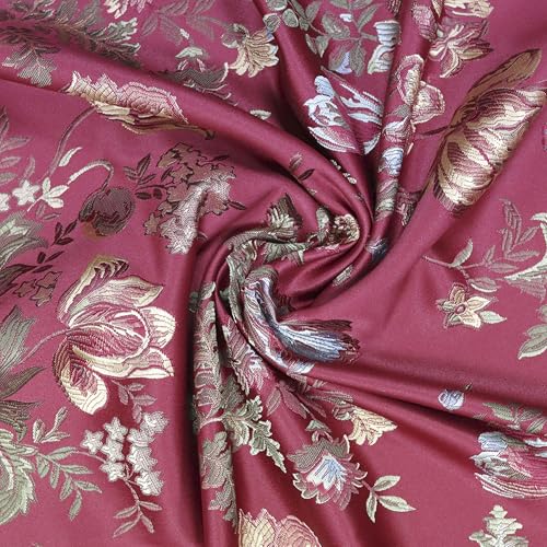 Samtstoff Lampasso S. Leucio Meterware 280 cm Breite – Eleganter & Weicher Stoff für Möbel, Kleidung, Vorhänge & DIY-Projekte – Vielseitig & Pflegeleicht (02-Bordeaux) von HABITA 33 HOME