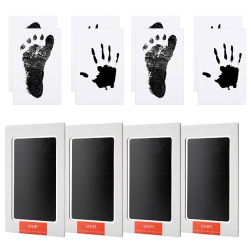 4 Stück Baby Hand- und Fußabdrücke Fußabdrücke Gedenk-Set, Katzen- und Hundepfotenabdrücke Set, kommt mit 8 Blatt Papier für 0-6 Monate Baby 4 Stück Baby Hand- und Fußabdrücke Fußabdrücke Gedenk-Set, Katzen- und Hundepfotenabdrücke Set, kommt mit 8 Blatt Papier für 0-6 Monate Baby von HABNI