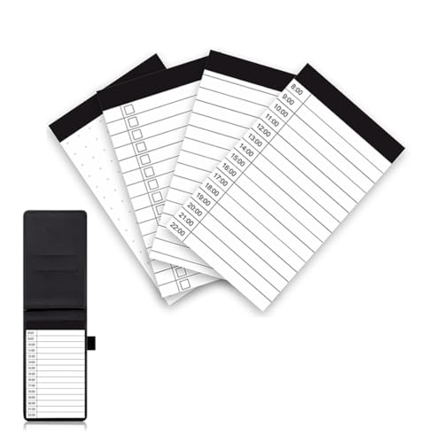 HABNI 4 Stück Notizblock Klein A7, To Do Listen Block Notizzettel Nachfülleinlagen 50 Blatt, Liniert Schreibblock Kleiner Notizblock A7 Ersatzblöcke für Arbeit Büro Haushalt Schule(4-Typen) von HABNI