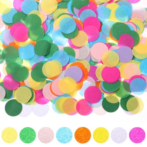 Konfetti Bunt 6000 Stück, 2.5cm Konfetti Geburtstag Groß, Mehrfarbig Runde Streudeko Tischdeko, Papier Confetti für Geburtstag Hochzeit Party Dekoration von HABNI