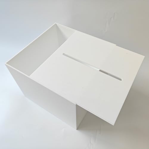 HABP GLOBAL Weiße Acryl-Karten-Box mit Schlitz, dicke DIY-Hochzeitsbox, blanko, ohne Druck, groß, 25,4 x 25,4 x 17,8 cm, für Empfang, Dekoration, Spendenaktion, Spendenaktion, Wahlurne, Abschlussfeier HABP GLOBAL Weiße Acryl-Karten-Box mit Schlitz, dicke DIY-Hochzeitsbox, blanko, ohne Druck, groß, 25,4 x 25,4 x 17,8 cm, für Empfang, Dekoration, Spendenaktion, Spendenaktion, Wahlurne, Abschlussfeier von HABP GLOBAL