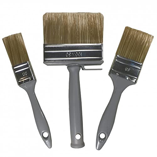 Lasur-Pinsel-Set | (3 Stück Flachpinsel) | Holzschutz Lasur 30mm / 50mm + 100mm Flächenstreicher von HABiol