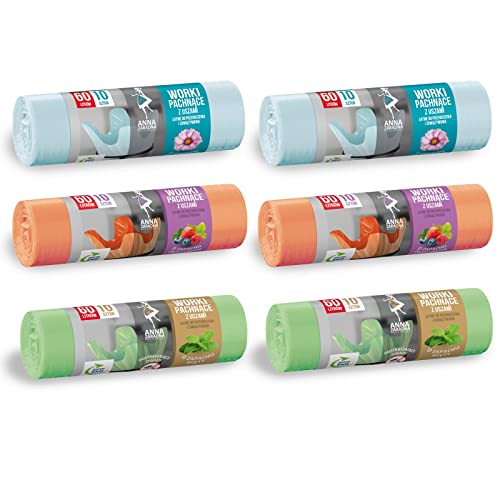 HAC24 6 Rollen Müllbeutel 60L mit Duft je 10 Stück Müllsack Abfallbeutel Mülltüten Duftmüllsack Mülleimerbeutel HAC24 6 Rollen Müllbeutel 60L mit Duft je 10 Stück Müllsack Abfallbeutel Mülltüten Duftmüllsack Mülleimerbeutel von HAC24
