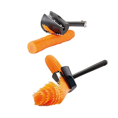 2pc Spiral Funnel Flower Roller, Carrot Curler Peeler, Handheld Carrot Spiral Shred Funnel Curler Gadgets For Kitchen, Multi-Functional Vegetable Spiral Slicer, Kitchen Shredded Tool von HADAVAKA