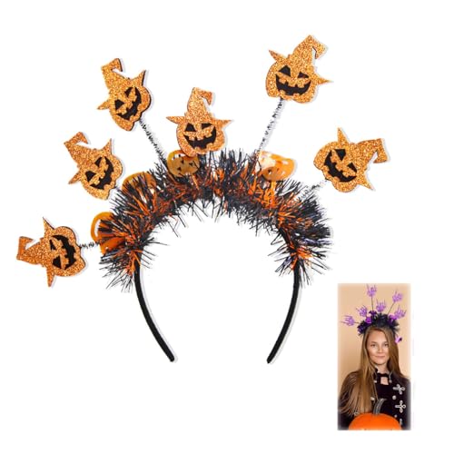 HADAVAKA Halloween-schädel-haarschmuck, Geisterfest-partydekorationen, Haarschmuck, Lustige Bunte Kopfbedeckung, Party-kostümzubehör, Mehrere Optionen Verfügbar (Pumpkin) von HADAVAKA