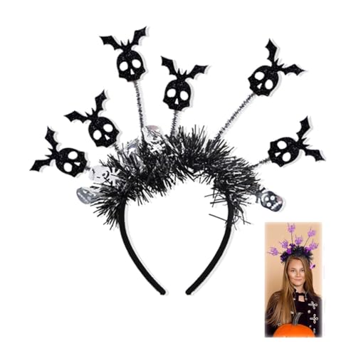 Halloween Skull Hair Accessory, Funny Radial Colour Headdress, Ghost Festival Party Decorations Hair Accessories, Party Fancy Dress Accessories, Multiple Options Available (Bat) von HADAVAKA