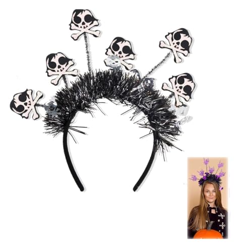 Halloween Skull Hair Accessory, Funny Radial Colour Headdress, Ghost Festival Party Decorations Hair Accessories, Party Fancy Dress Accessories, Multiple Options Available (Skull-B) von HADAVAKA