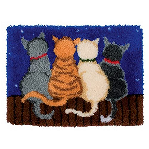 HADIIH Riegel Kits HäKeln Katzen Vorgedruckte Leinwand Kissen HäKeln Tapisserie Sofa Dekor von HADIIH