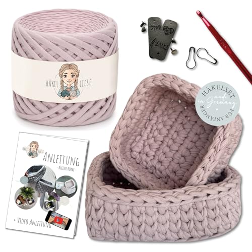 Häkelset für Anfänger - kleiner Korb, Häkel Set Anfänger, Textilgarn zum Häkeln, Crochet Set, Körbe Häkeln, DIY Set Erwachsene, Häkel Set, häkeln lernen HÄKEL LIESE von HÄKEL LIESE