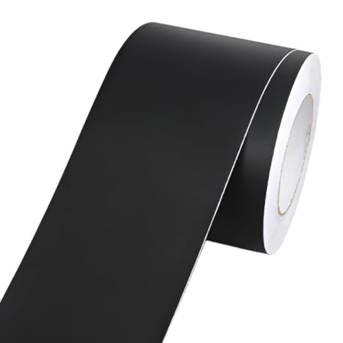 Wandverkleidungsformteil, Wandkantenstreifen, flexible Verkleidung, flache Trennwand-Übergangsleiste, Bodenkante, geeignet for Dekoration, Hintergrunddekoration(Black,1000 * 10cm) von HAEUYA