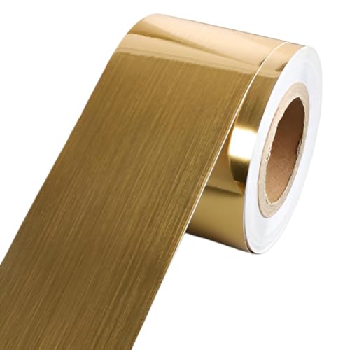Wandverkleidungsformteil, Wandkantenstreifen, flexible Verkleidung, flache Trennwand-Übergangsleiste, Bodenkante, geeignet for Dekoration, Hintergrunddekoration(Gold,1000 * 20cm) von HAEUYA