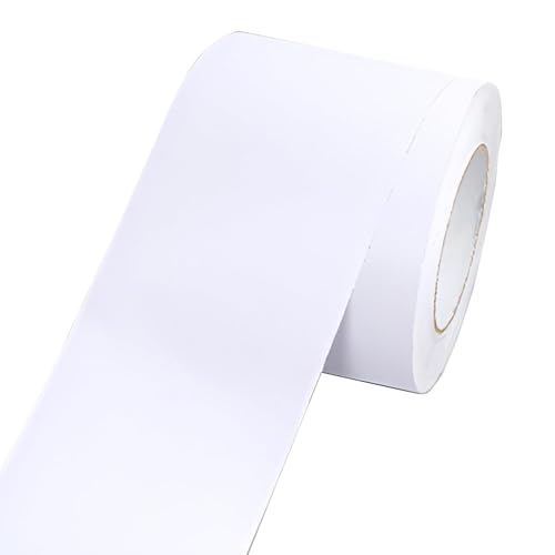 Wandverkleidungsformteil, Wandkantenstreifen, flexible Verkleidung, flache Trennwand-Übergangsleiste, Bodenkante, geeignet for Dekoration, Hintergrunddekoration(White,1000 * 20cm) von HAEUYA
